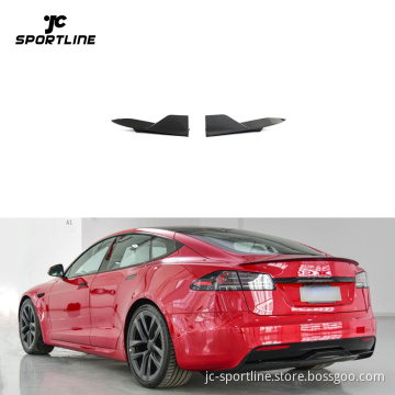 Carbon Fiber Rear Bumper Splitters for Tesla Model S Plaid 2021-2023